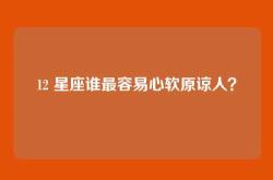 12 星座谁最容易心软原谅人？