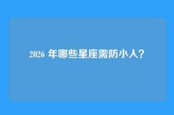2026 年哪些星座需防小人？
