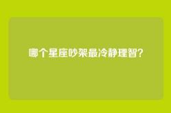 哪个星座吵架最冷静理智？