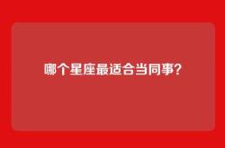 哪个星座最适合当同事？
