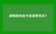 摩羯座和金牛座谁更务实？