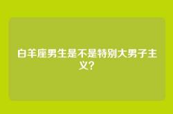 白羊座男生是不是特别大男子主义？
