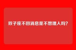 双子座不回消息是不想理人吗？