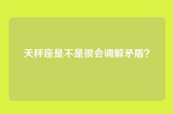 天秤座是不是很会调解矛盾？