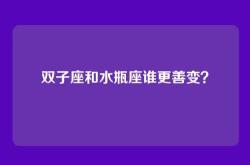 双子座和水瓶座谁更善变？