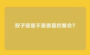 双子座是不是很喜欢聚会？