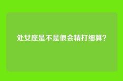 处女座是不是很会精打细算？