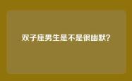 双子座男生是不是很幽默？