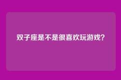 双子座是不是很喜欢玩游戏？