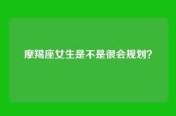 摩羯座女生是不是很会规划？