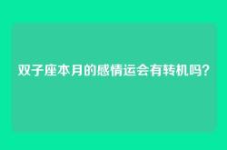 双子座本月的感情运会有转机吗？