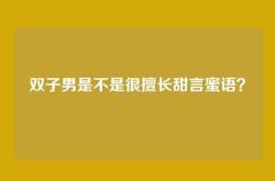 双子男是不是很擅长甜言蜜语？