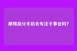 摩羯座分手后会专注于事业吗？