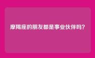 摩羯座的朋友都是事业伙伴吗？
