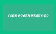 白羊座会为朋友两肋插刀吗？