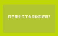 双子座生气了会很快和好吗？