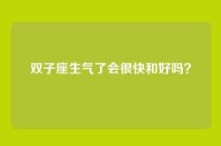 双子座生气了会很快和好吗？