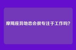 摩羯座异地恋会很专注于工作吗？