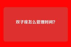双子座怎么管理时间？