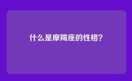 什么是摩羯座的性格？