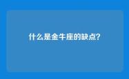 什么是金牛座的缺点？