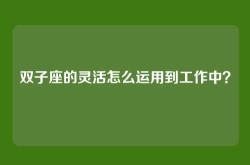 双子座的灵活怎么运用到工作中？