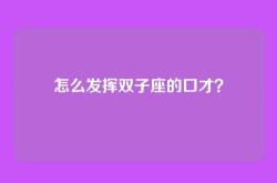 怎么发挥双子座的口才？