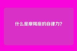 什么是摩羯座的自律力？