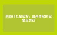 男孩什么星座好，温柔体贴的巨蟹座男孩