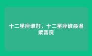 十二星座谁好，十二星座谁最温柔善良