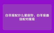 白羊座配什么星座好，白羊座最佳配对星座