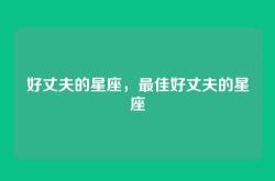好丈夫的星座，最佳好丈夫的星座