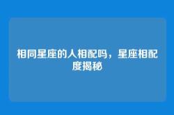 相同星座的人相配吗，星座相配度揭秘