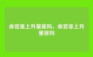 命宫是上升星座吗，命宫非上升星座吗