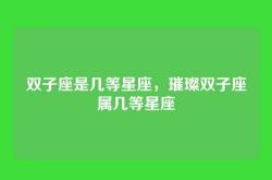 双子座是几等星座，璀璨双子座属几等星座