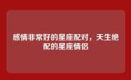 感情非常好的星座配对，天生绝配的星座情侣