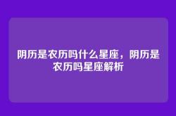 阴历是农历吗什么星座，阴历是农历吗星座解析