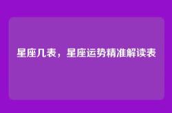 星座几表，星座运势精准解读表