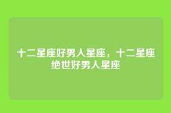 十二星座好男人星座，十二星座绝世好男人星座