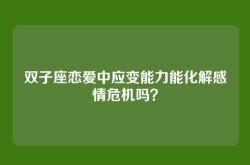 双子座恋爱中应变能力能化解感情危机吗？