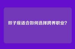 双子座适合如何选择跨界职业？