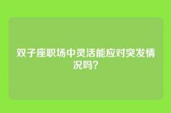 双子座职场中灵活能应对突发情况吗？