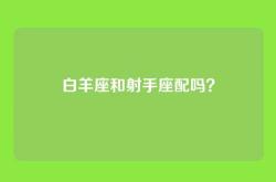 白羊座和射手座配吗？