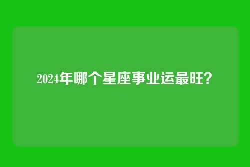2024年哪个星座事业运最旺？