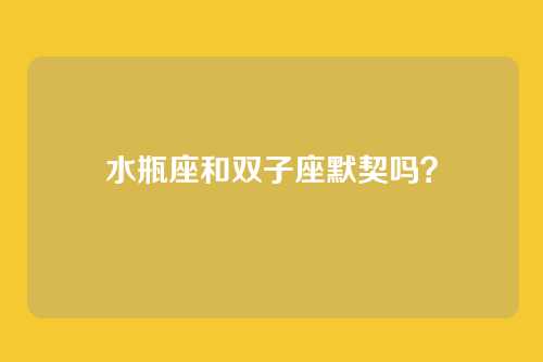 水瓶座和双子座默契吗？