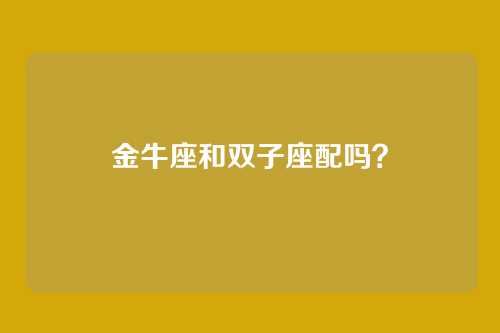 金牛座和双子座配吗？