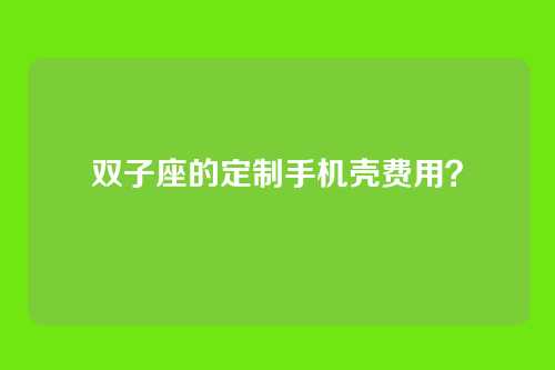 双子座的定制手机壳费用？