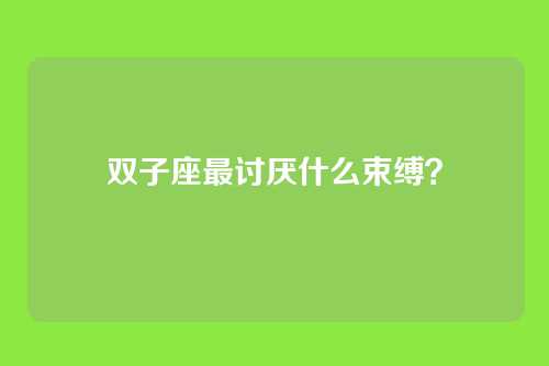双子座最讨厌什么束缚？