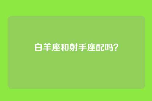 白羊座和射手座配吗？