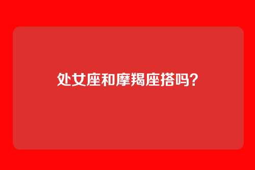 处女座和摩羯座搭吗？